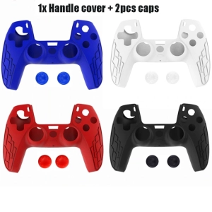 ภาพหน้าปกสินค้าซิลิโคน จอย  PS5 PlayStation 5 Silicone Gamepad Cover Case  PS5 + 2 Joystick Cap For PS5 Controller Game Accessories Fashion ซึ่งคุณอาจชอบสินค้านี้