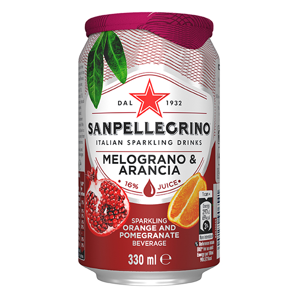San Pellegrino Melograno E Aranciata 330 ml น้ำผลไม้อัดแก๊สธรรมชาติ รสส้มและทับทิม ซานเพลิกริโน่ ขนาด 330ml (6608)