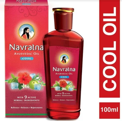 Navratna Herbal Oil Cool (น้ำมันแก้ปวด ผ่อนคลาย สูตรเย็น) 100ml