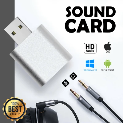 USB 7.1 Channel Sound Card Adapter External USB Audio Card Adapter