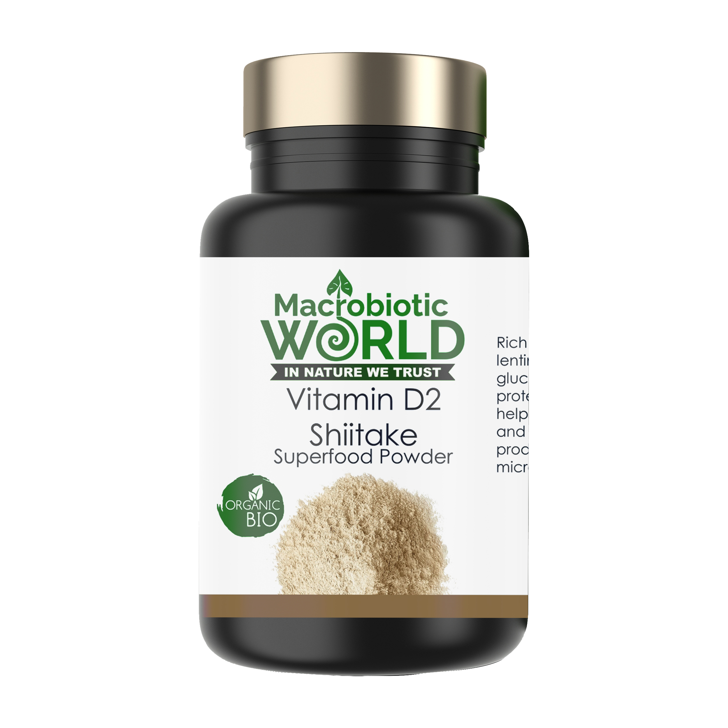 Organic/Bio Vitamin D2 Shiitake Mushroom Powder ผงเห็ดชิตาเกะ วิตามิน