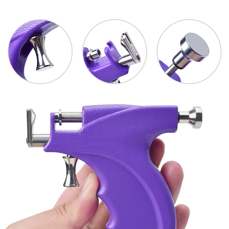 Ear Piercing Gun Tools Steel Stud Earring Safe Sterile Nose Navel Helix ...