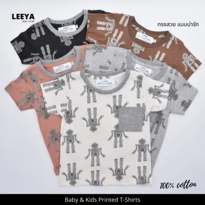 Leeya Robot Print T-Shirts shorts children clothing kids clothing tshirts baby