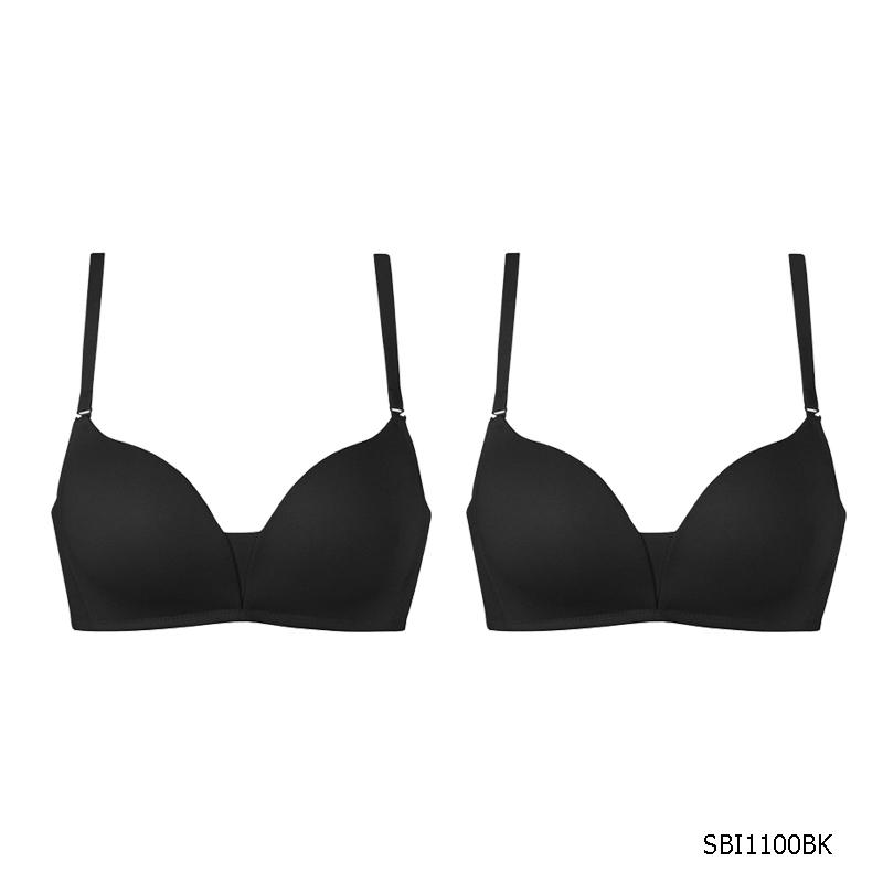 Bra 44B Flower Design No-Wire Black