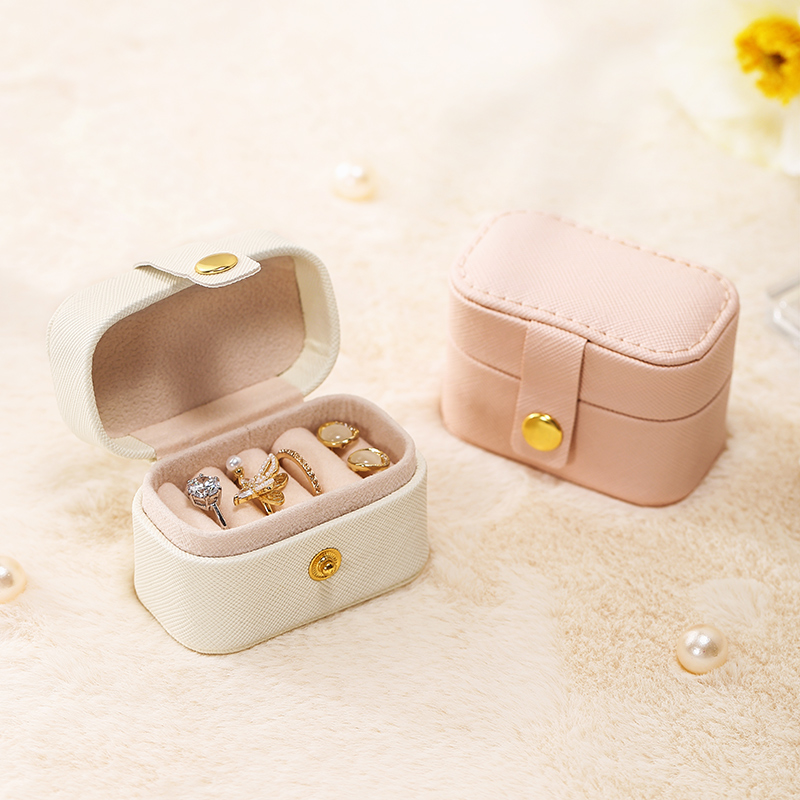 CASEGRACE Portable Mini Rings Box Girls Jewelry Gift Organizer Case PU ...