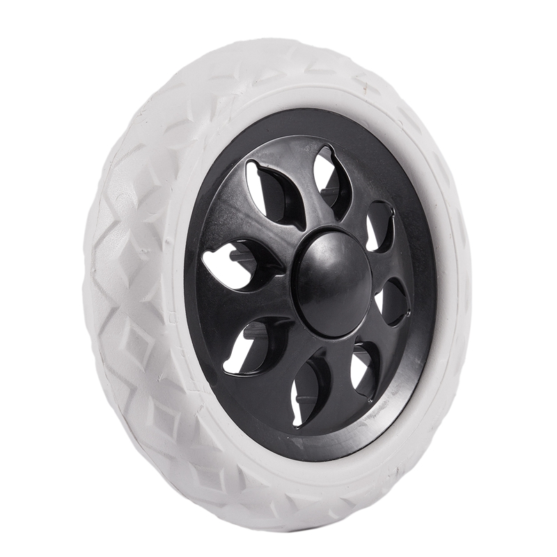 Black White Plastic Core Foam Shopping Trolley Cartwheel Casters