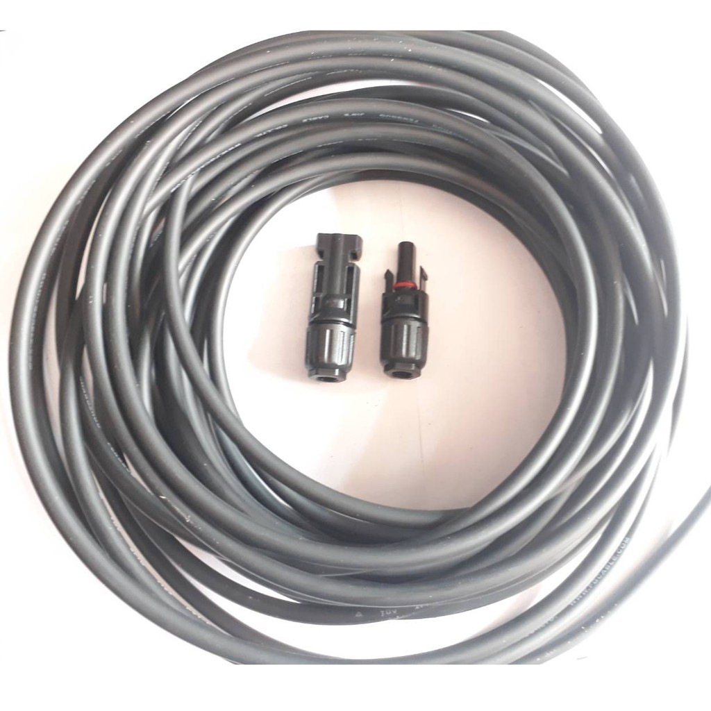สายไฟ โซล่าเซลล์ PV 4mm2 แบ่งขายเป็นเมตร ซื้อ10เมตรแถมฟรีหัวต่อ mc4 2 หัว 1500V 30 A ฉนวน 2 ชั้น Solar cable