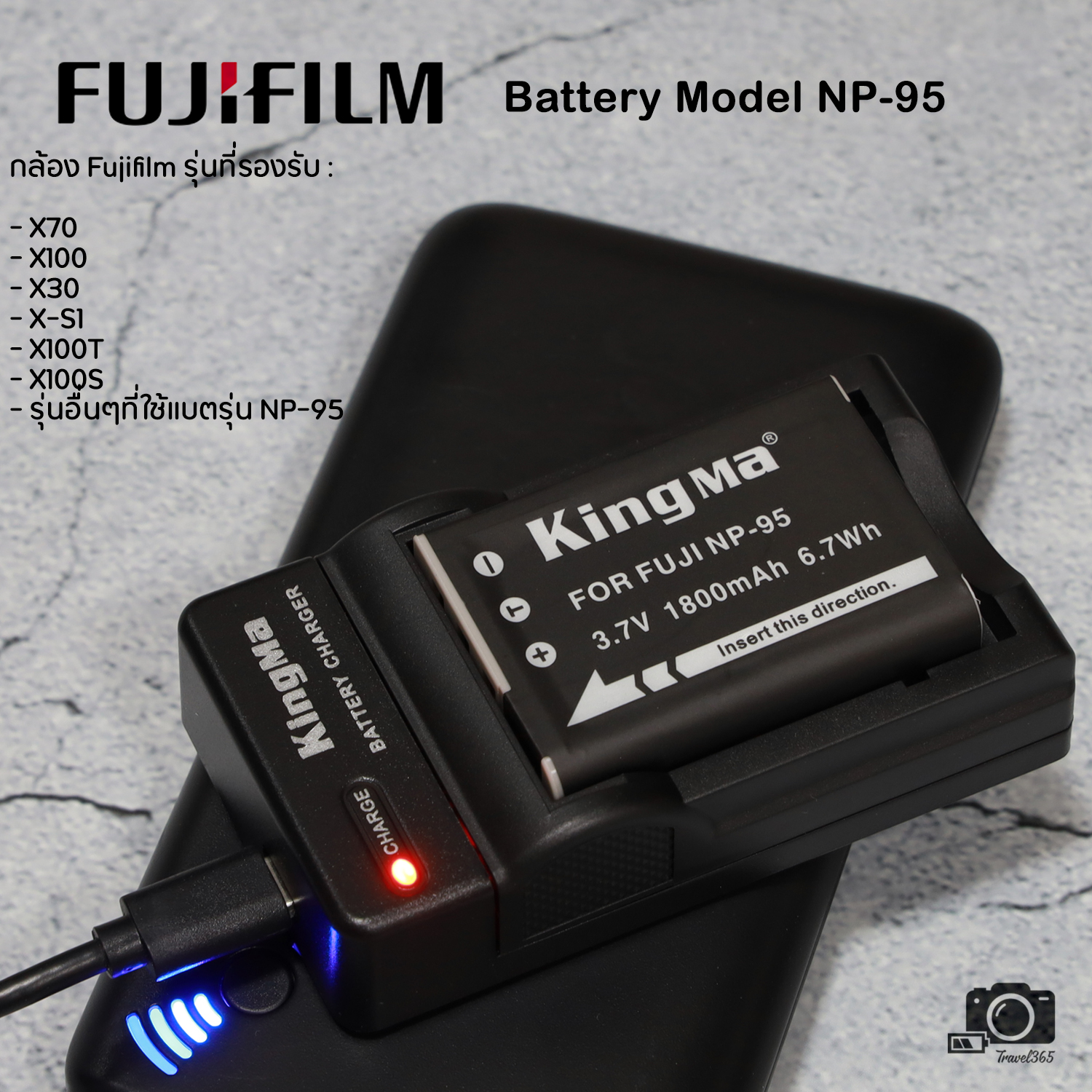 Battery Charger Fujifilm Np 95 Np95 Kingma Travel365 Thaipick