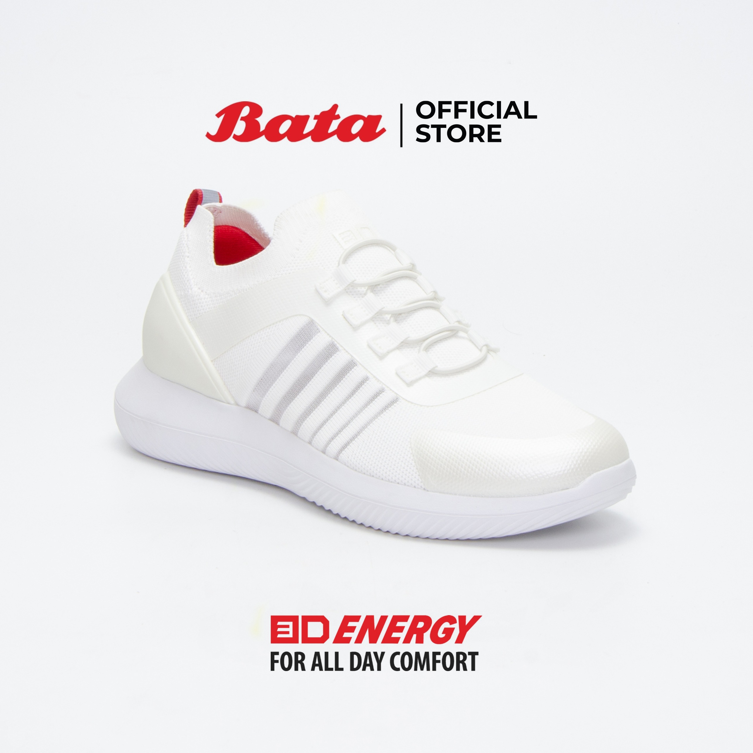 Bata Women's 3D Energy Lace-up Sneakers รองเท้าผ้าใบกีฬาสำหรับผู้หญิง รุ่น 3D Energy สีขาว 6291787