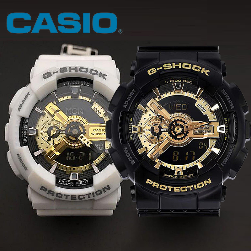 【1คู่ 】【 ขาว + ดำ】【สีชมพู + ดำ】แท้ 100% นาฬิกาแท้ 100% นาฬิกา G SH OCK GA-110GB-1ADR กล่องใบครบทุกอย่างประหนึ่งซื้อจากห้าง พร้อมรับประกัน 1 ปี CMG