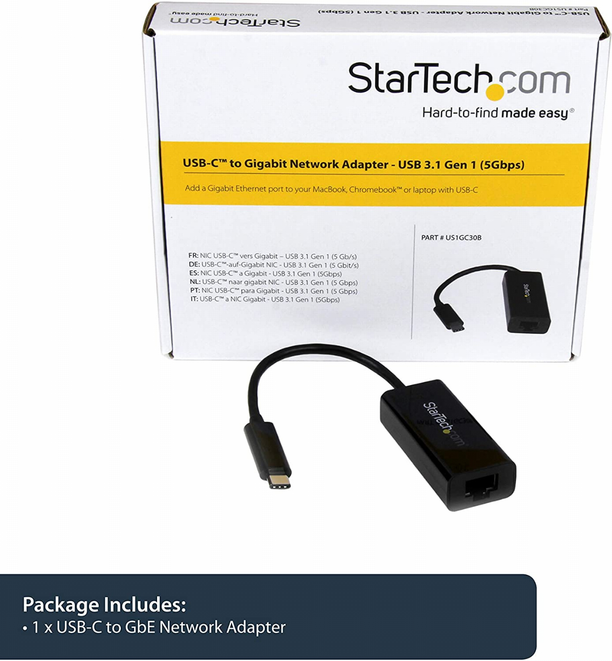 US1GC30A  Adaptateur USB Ethernet Startech, USB 3.1 vers RJ45, 10