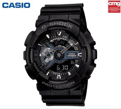 Casio นาฬิกาชาย G-SHOCK สีดำนักรบกีฬานักเรียนควอทซ์กันน้ำชายดู GA-110-1B
