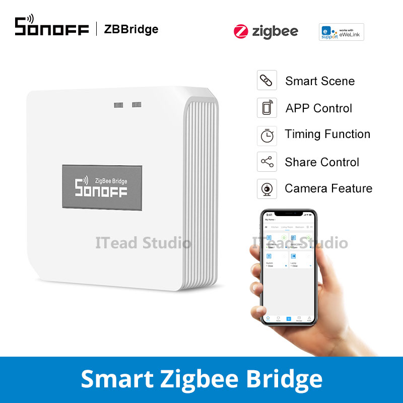 ITEAD SONOFF ZBBridge Smart Zigbee Bridge ระหว่างอุปกรณ์ ZigBee และ Wi-Fi, eWeLink APP Wireless Remote Control Smart Scene ทำงานร่วมกับ Alexa G**gle Home