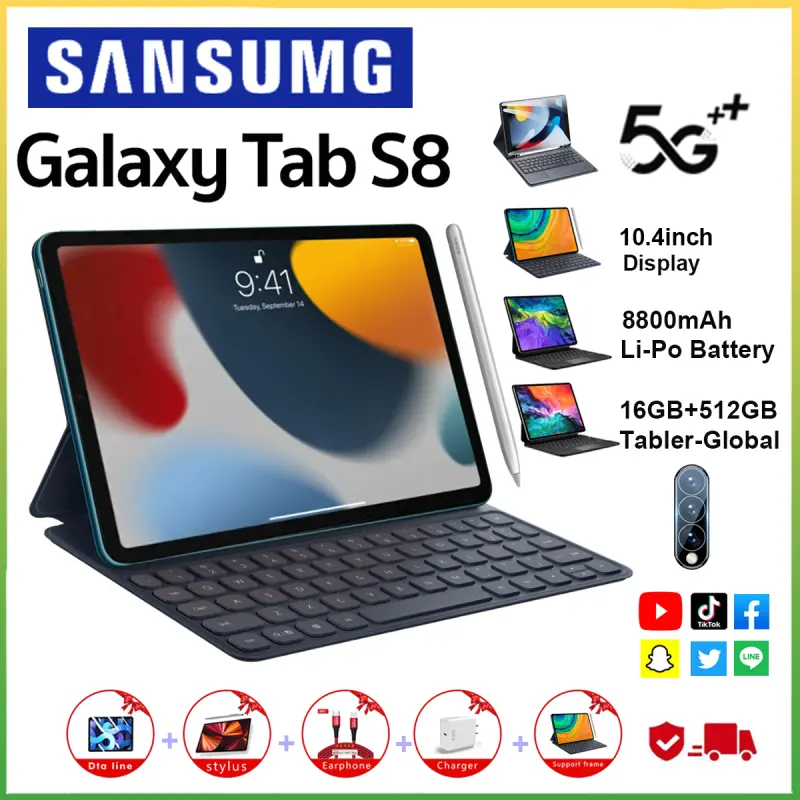 ภาพหน้าปกสินค้าปี 2022 ใหม่เอี่ยม100% Sansumg Galaxy Tab S8+ แท็บเล็ต10.4 นิ้ว RAM16G ROM512G Full HD แท็บเล็ตถูกๆ รองรับ 2 ซิมการ์ด Andorid 11.0 แทปเล็ตของแท้ แท็ปเลตราคาถูก แทบเล็ตของแท้2022 แท๊บเล็ต tablet android เเท๊ปเล็ต แท็ปเล็ตของแท้ ipad จากร้าน Tablet_Eternal บน Lazada