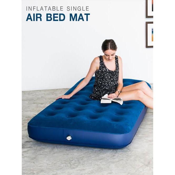 พร้อมสต็อก ที่นอนเป่าลม ที่นอนเป่าลมหุ้มกำมะหยี่ ที่นอนปิคนิคขนาดเตียงเดี่ยว ที่นอนตั้งแคมป์ Inflatable Single Air Bed Mat