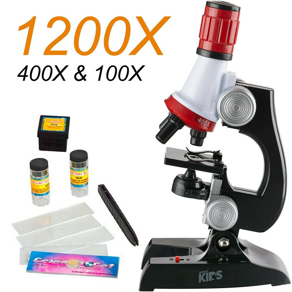 pingtoysกล้องจุลทรรศน์สำหรับเด็กสายวิทย์ สเต็ม Microscope educational series with LED 100X 400X and 1200X