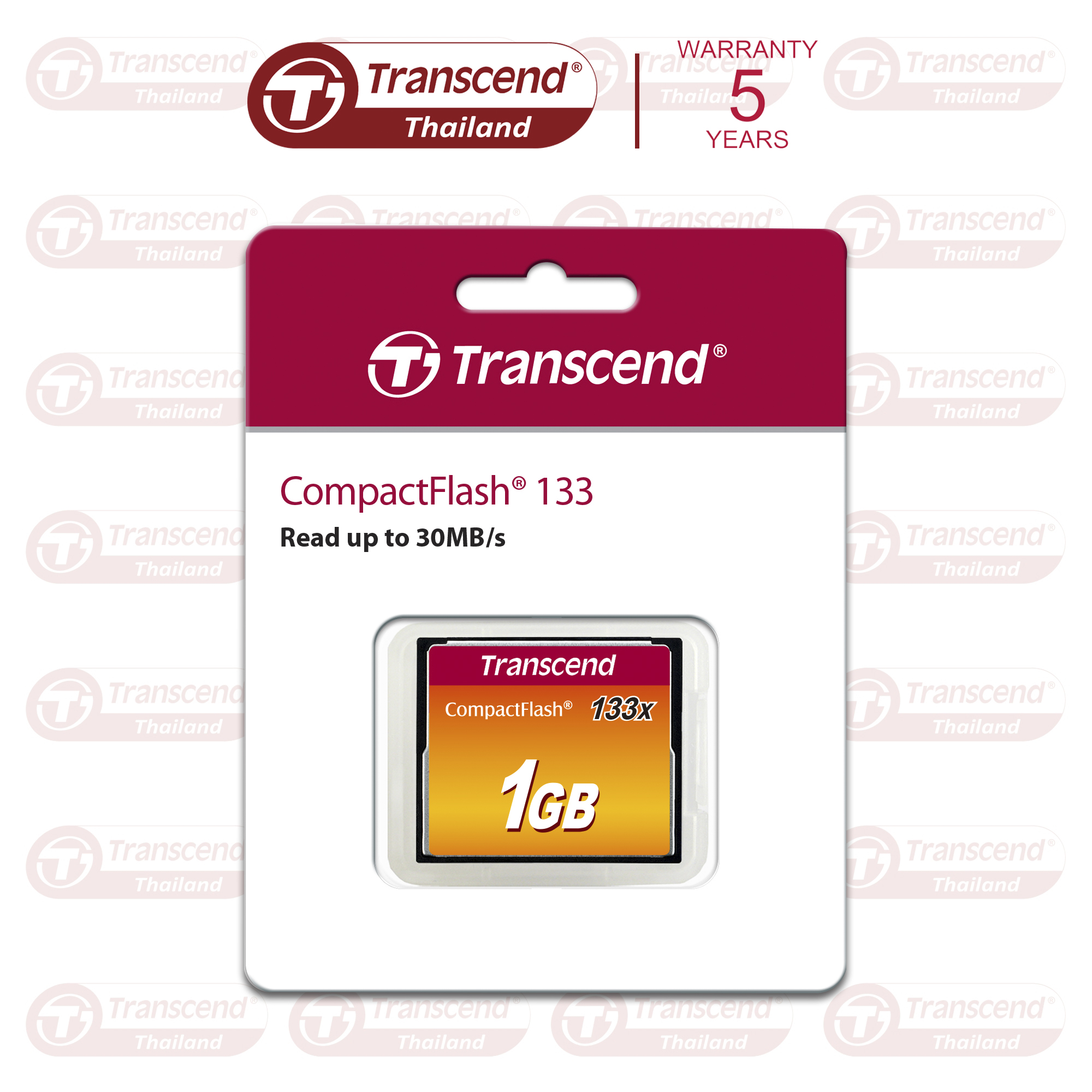 ราคา CompactFlash Card 1GB CF133 Transcend รับประกัน 5 ปี มี