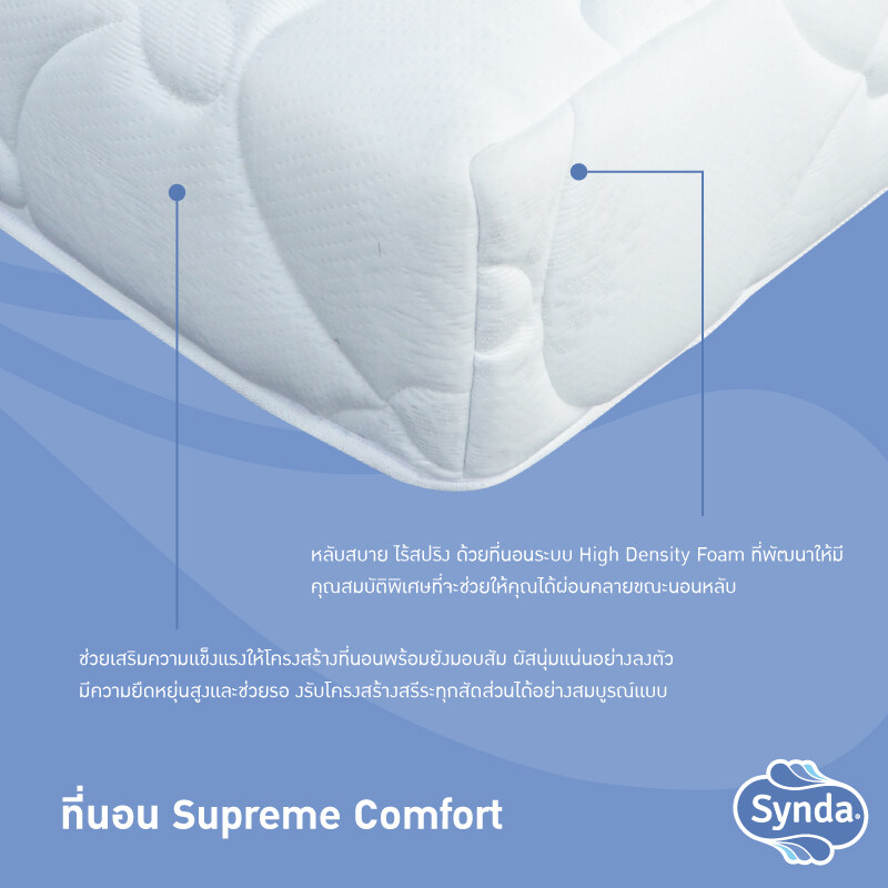 ที่นอน Restime By Synda รุ่น Supreme Comfort 3.5ฟุต (ระบบ High Density Foam)