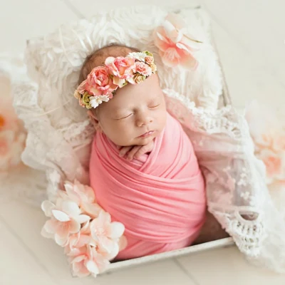 Newborn Infant Photography Prop Solid Color Swaddle Baby Stretch Wraped Blanket