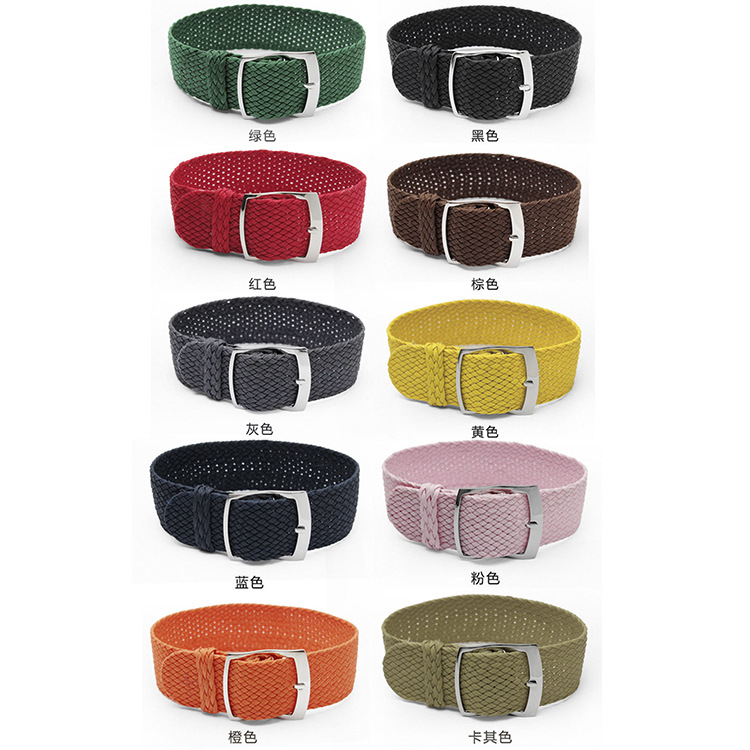 贝贝纶手表带纯色织带 编织表带厂家直售 多种色号卡西欧表带