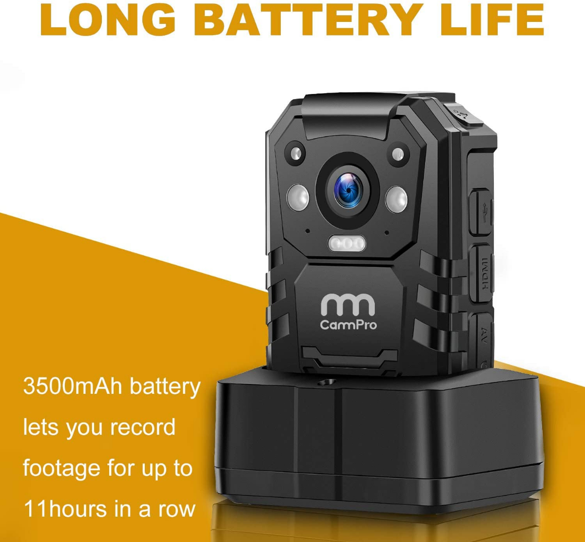 CammPro I826 1296P HD Police Body Camera64G MemoryWaterproof Body Worn ...