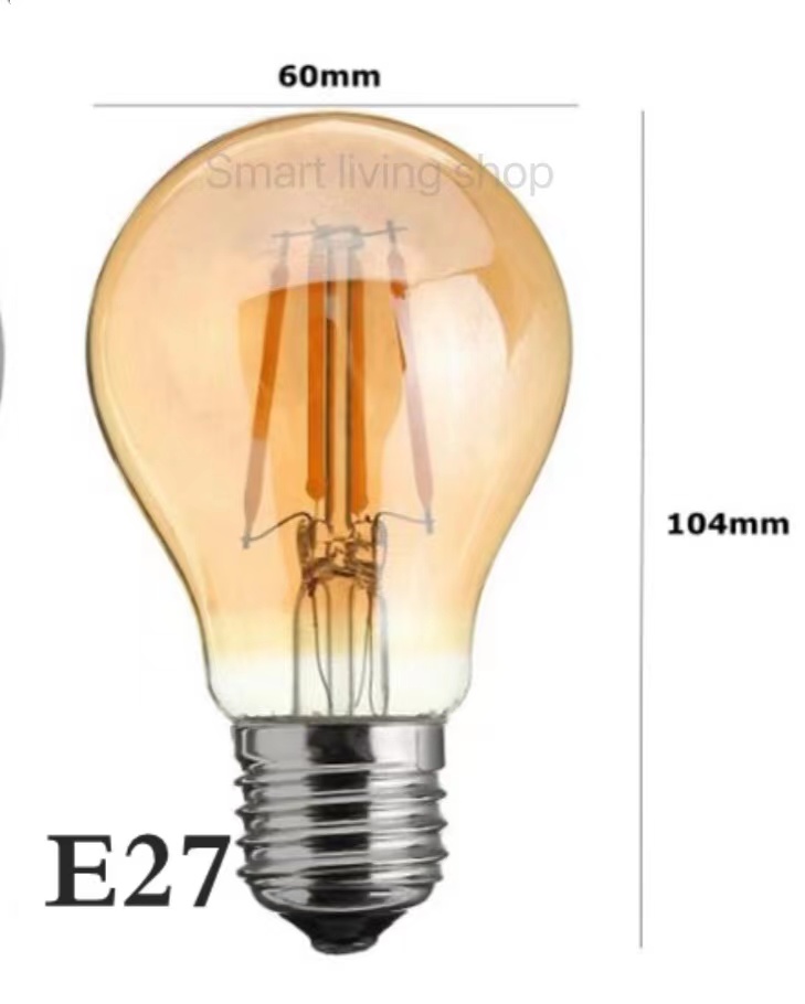 หลอดไฟวินเทจ หลอด ST64 G95 LED E27 Filament ฟิลาเมนต์ ทรงเอดิสัน4w/8W แสงวอร์ม สี A60 8W สี A60 8W