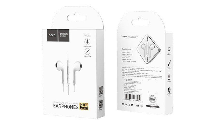Hoco หูฟัง Stereo Sound and Wire Control Earphones