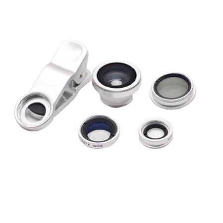 LIEQI LQ-008 4in1 Universal Clip Lens (เลนส์ CPL ตัดแสงสะท้อน) - สีเงิน แถมฟรี Monopod Selfie Z07-1(สีดำ) + Remote Shutter (สีขาว)