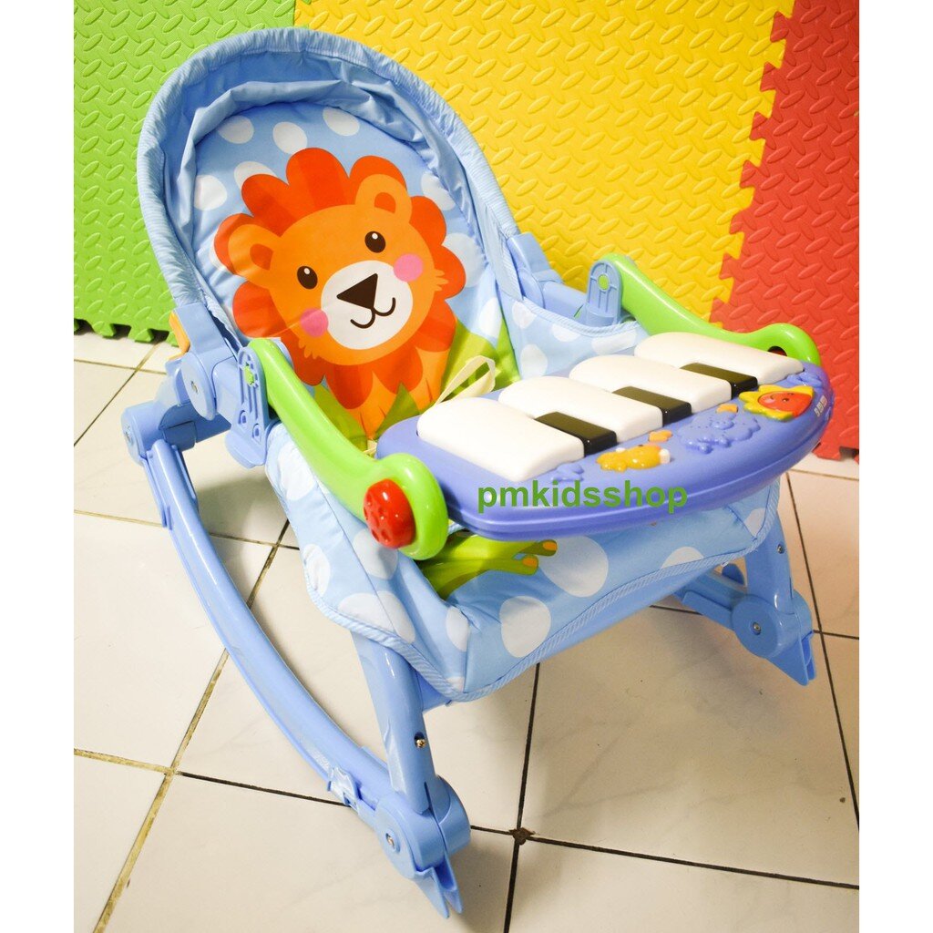 เปลโยกพร้อมของเล่นเปียโนดนตรี Baby Pedal Gym Chair