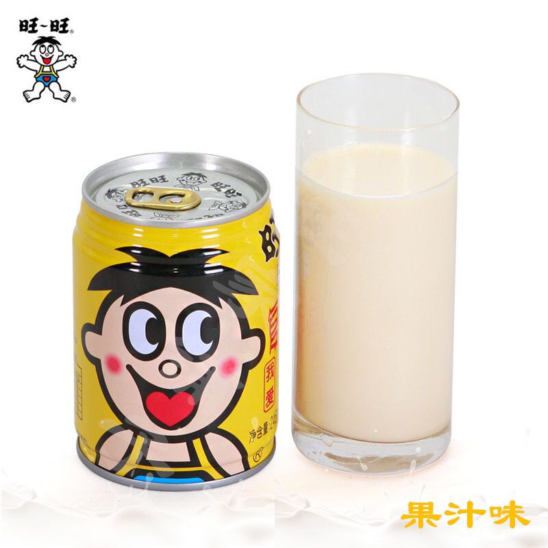 [x2 กระป๋อง] นม นมโคแท้ กลิ่นผลไม้รวม [กระป๋อง 245ml] 旺旺牛奶果汁味 milk mixed fruit flavor
