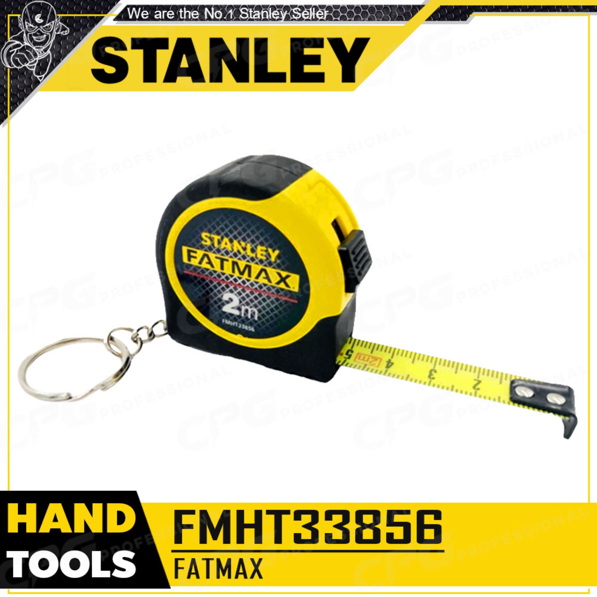 STANLEY FATMAX ตลับเมตร พวงกุญแจตลับเมตร ขนาด ยาว 2 ม. รุ่น FMHT33856 ++หน่วยวัดเป็น cm.++