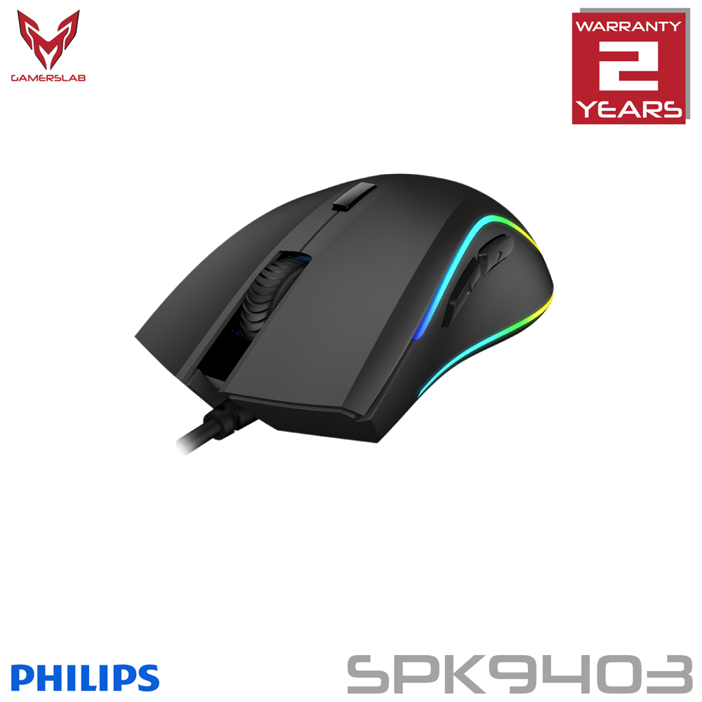 GamersLab (เมาส์เกมมิ่ง) Philips SPK9403B 7D RGB Gaming Mouse