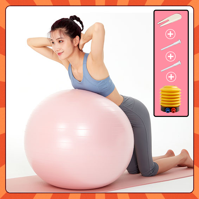 ลูกบอลโยคะ บอลโยคะ ลูกบอลฟิตเนส 65 cm หนาพิเศษ Yoga Ball ลูกบอลฟิตเนส พร้อมที่สูบล ลูกบอลออกกำลังกาย