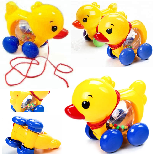 ThaiToyShop   เป็ดลากจูง มีเชือกพร้อมลากและเสียง, ของเล่นเด็กวัยเริ่มเรียนรู้    Baby Duck Walker Toy with Pull String and Sounds, Early Learning  Developmental Baby Toy