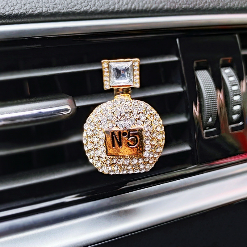 2021No5 Perfume Bottle Car Air Freshener Diamond Round Mini Perfume ...