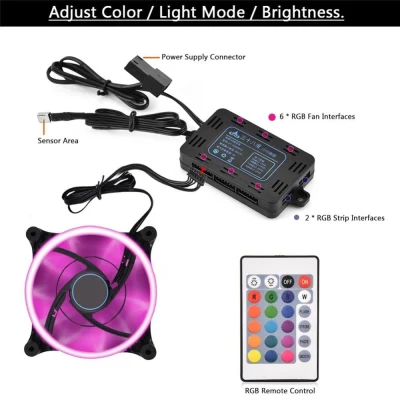[Clearance Promotion]RGB Controller 4 Light Remote Control Modes Color Customization for PC Cooling Fan Cooler