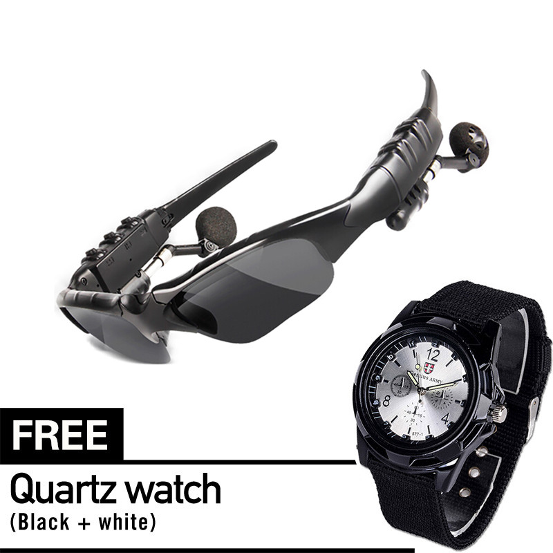 (พร้อมฟรี นาฬิกาข้อมือ)แว่นอัจฉริยะ แว่นตาบลูทูธ แว่นหูฟัง หูฟังแว่นตา Bluetooth MP3 Player