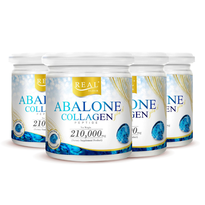 Real​ Elixir​ Abalone Collagen อาบาโลน คอลลาเจน เปปไทด์ (ขนาด 210g.) 4 กระปุก
