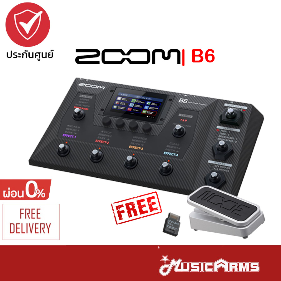 Zoom B6 เอฟเฟคเบส ZOOM รุ่น B6 BASS MULTI EFFECT PROCESSOR ประกัน