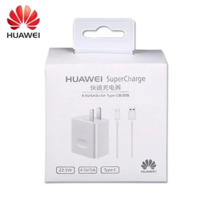 HUAWEI Super Charge Set 4.5V/5A Fast Charger + 5A Type-C Cable ชุดชาร์จเร็วหัวชาร์จ4.5V/5A+สายชาร์จ5A Type-C ของแท้