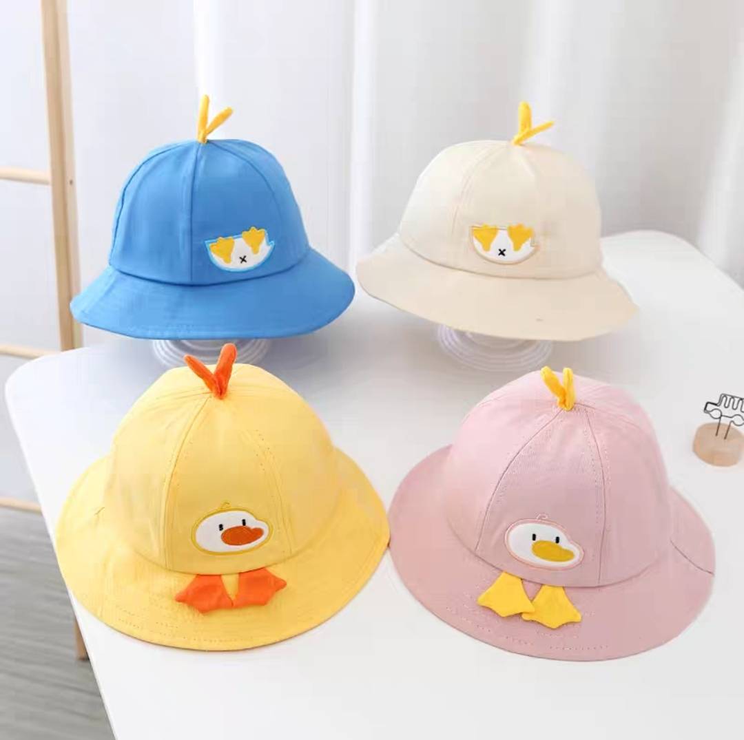 ☆พร้อมส่ง☆หมวก หมวกเด็ก หมวกบักเก็ตเด็ก 4เดือน - 2ปี หมวกปีกรอบ หมวกเด็กเล็ก หมวกเด็กอ่อน หมวกเด็กหญิง ลายเป็ดน้อยน่ารัก?รอบหัว:48-50 cm.
