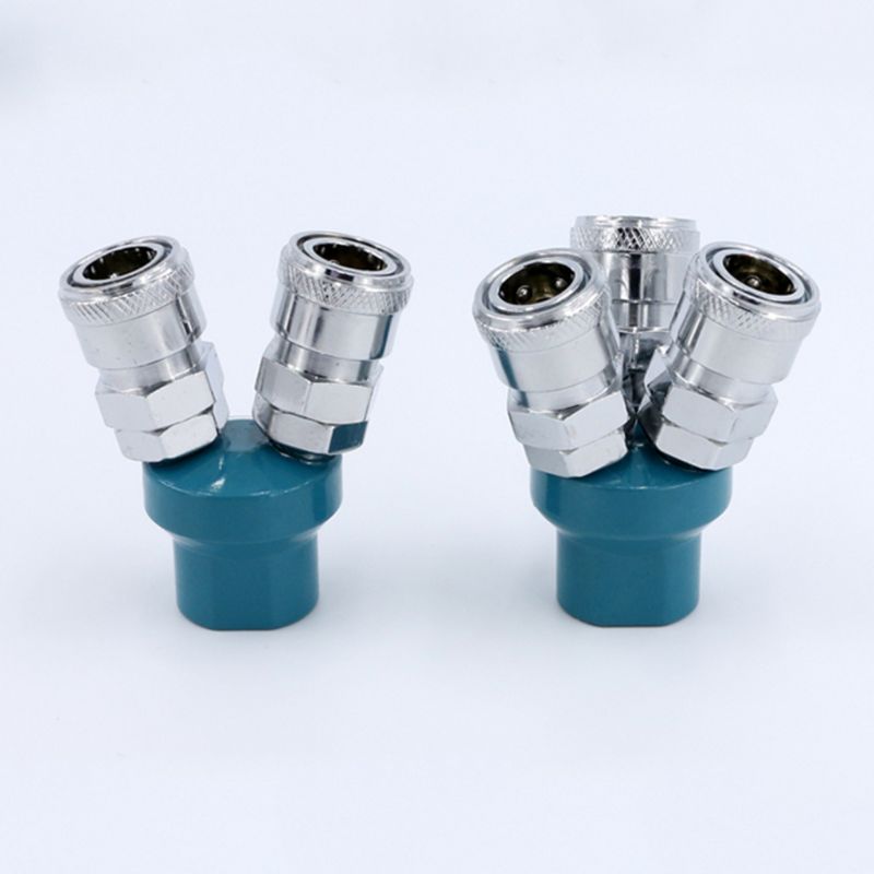 Đầu Nối Nhanh 2/3 Chiều Khớp Nối Ống Đa Năng Máy Nén Khí Dụng Cụ Khí Nén Lắp, Phụ Kiện Kim Loại