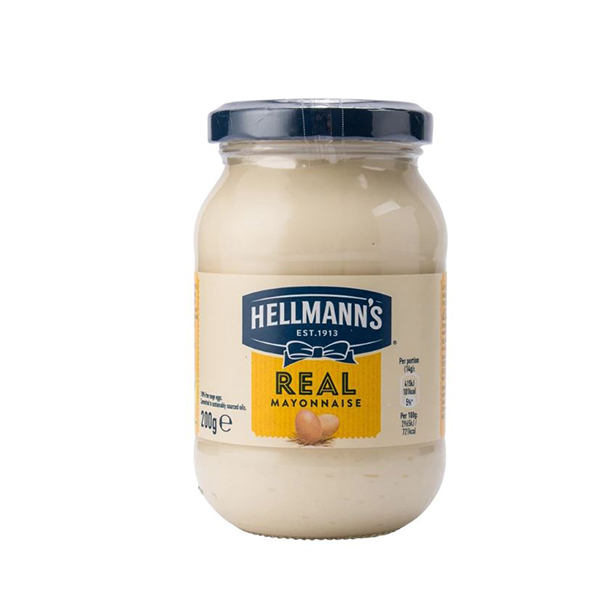 Hellmann's Real Mayonnaise 200g เฮลแมนส์ เรียล มายองเนส ขนาด 200 กรัม
