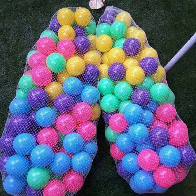 บอลสี100ลูก ขนาด3นิ้ว บอล100ลูก บอลพลาสติกสีสด100ลูก บอลคละสี100ลูก บอลหลากสี ลูกบอล ทำบ้านบอลบ่อบอล ใส่อ่างอาบน้ำ คละสี