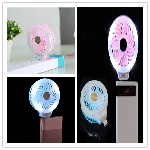 Personal Handheld Fan With LED Selfie Ring Light,Mini Multifunctional Portable Fan Powered By USB Charger USB Hub Amazing Beauty Selfie Helper Accessory