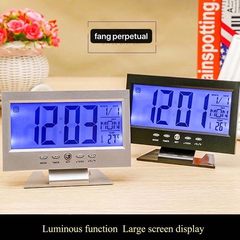 นาฬิกา นาฬิกาตั้งโต๊ะ นาฬิกาปลุกตั้งโต๊ะเรืองแสง นาฬิกาปลุกตั้งโต๊ะดิจิตอล LCD Clock NO.8082