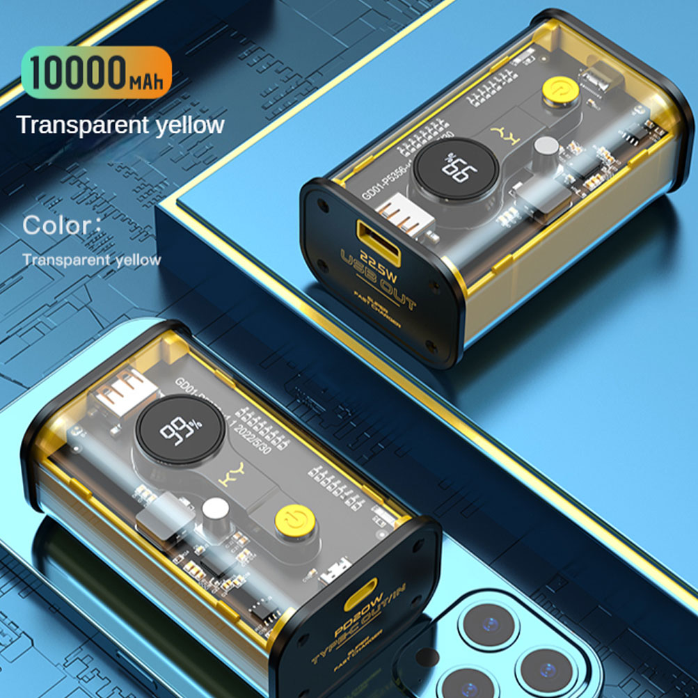 magnatic mobile power bank 10000 mAh แบบโปร่งใส แบตสำรองความจุขนาดใหญ่