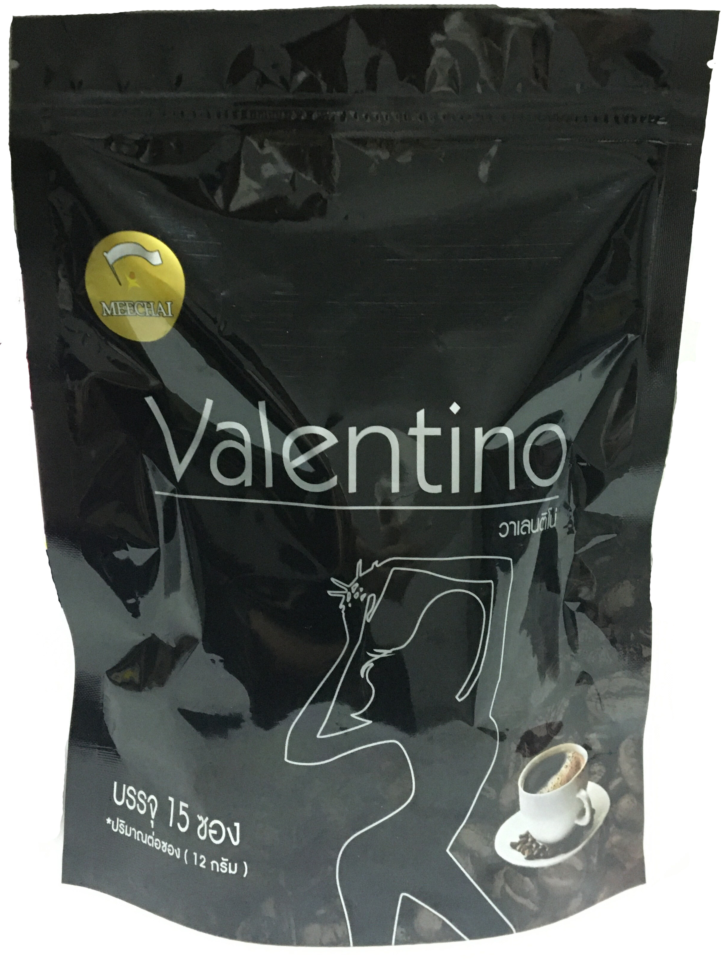 กาแฟดำ (1ถุง 15 ซอง) Valentino Coffee กาแฟวาเลนติโน่ มีอย.