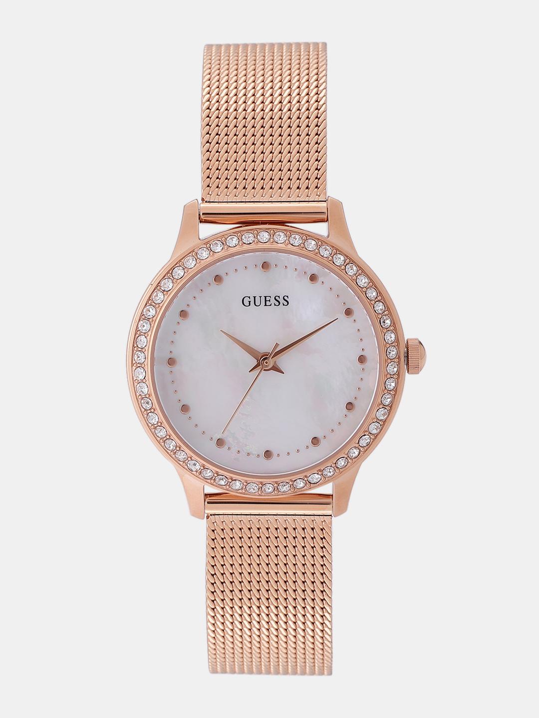 นาฬิกาข้อมือผู้หญิง GUESS Chelsea Crystal Mother of Pearl Dial