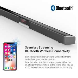 ลำโพงบลูทูธ SR-100 Soundbar TV Bluetooth Speaker สไตล์โมเดิร์น 2018 วางคู่กับทีวีก็เป็นโฮมเธียเตอร์แล้ว  ดูหนัง ฟังเพลง